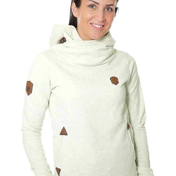 Naketano Sweaters - Naketano Women's Soft Green Cowl Neck Hoodie